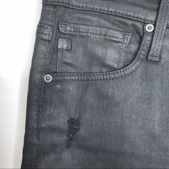 AG The Farrah Skinny Ankle Coated Black Size 28R - Picture 7 of 16
